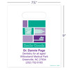 1109654 | 7¾ x 9 Smile Goods Personalized Bags 500/Pack | Die-cut handles. Tough, biodegradable, white 2.0 mil plastic.