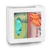 7065513 | White Double Glove Butler | Predrilled for wall mounting horizontally or vertically. Holds two glove boxes, each up to 6"W x 3¾"D. 10"H x 12"W overall.