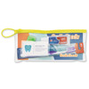 101733 | Prefilled SmileGoods® Patient Paks include a toothbrush, toothpaste, and floss in a durable, reusable 4½" x 10" clear vinyl zipper bag.