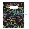 11098166 | 8 x 10 Neon Teeth Scatter Print Bags 100/Pack | Die-cut handles. Tough, biodegradable, white 2.0 mil plastic. 100 per pack.