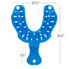 Disposable Edentulous Impression Trays Large (Blue) Lower | Offset handles ease maneuverability.