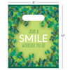 11098262 | Die-cut handles. Tough, white 2.8 mil plastic.