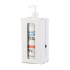 7152311 | The Adjustable Hand Sanitizer Bracket holds pump dispensers 5" to 8" tall, and 3" to 3¾" wide.