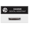 Personalized Rectangular Black Name Badge | Safety pin backing.