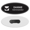 301729 | Personalized Oval Black Name Badge | Magnet badge