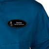 Personalized Oval Black Name Badge | Badges feature fully engraved white graphics that never wear off. Matte black laminate.
