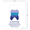 11096206 | 7¾ x 9 Brush Floss G Personalized Bags 500/Pack | Die-cut handles. Tough, biodegradable, white 2.0 mil plastic.