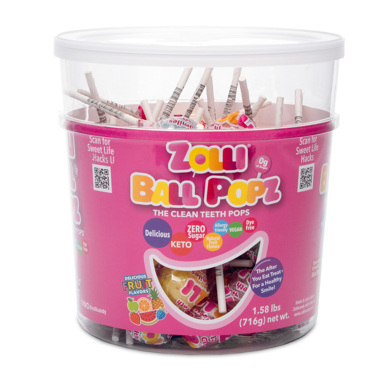⑯Candy pop Zolli® Ball Pops® Assorted Tub | Practicon Inc