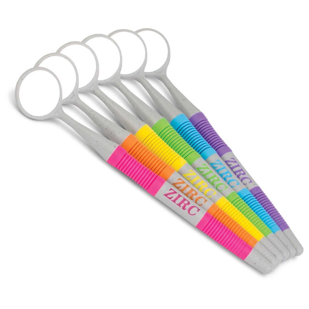 Zirc Crystal HD Soft Grip Mouth Mirror Assortment 12/Pack