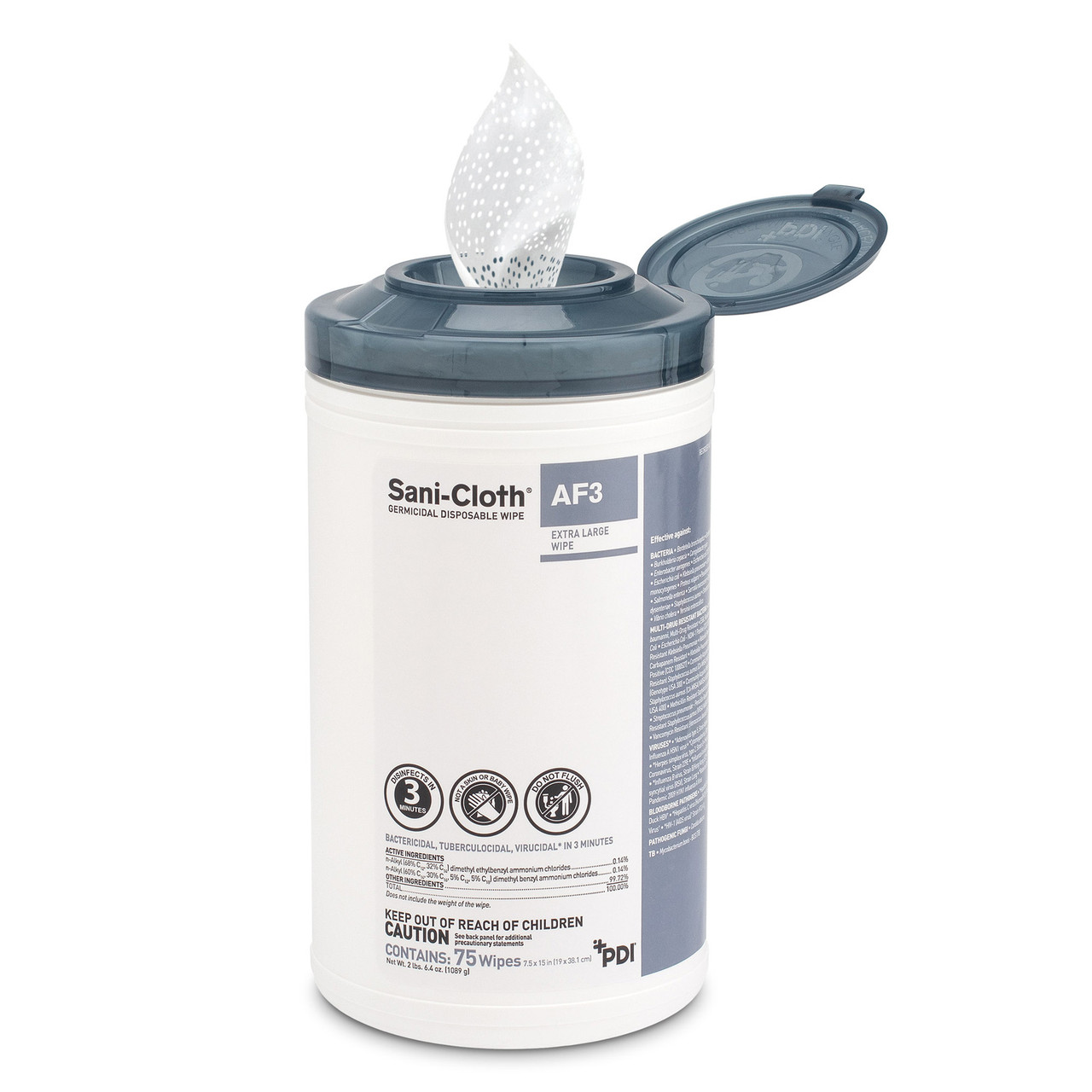 Extra-Large Sani-Cloth AF3 Wipes 75/Canister | Practicon Inc