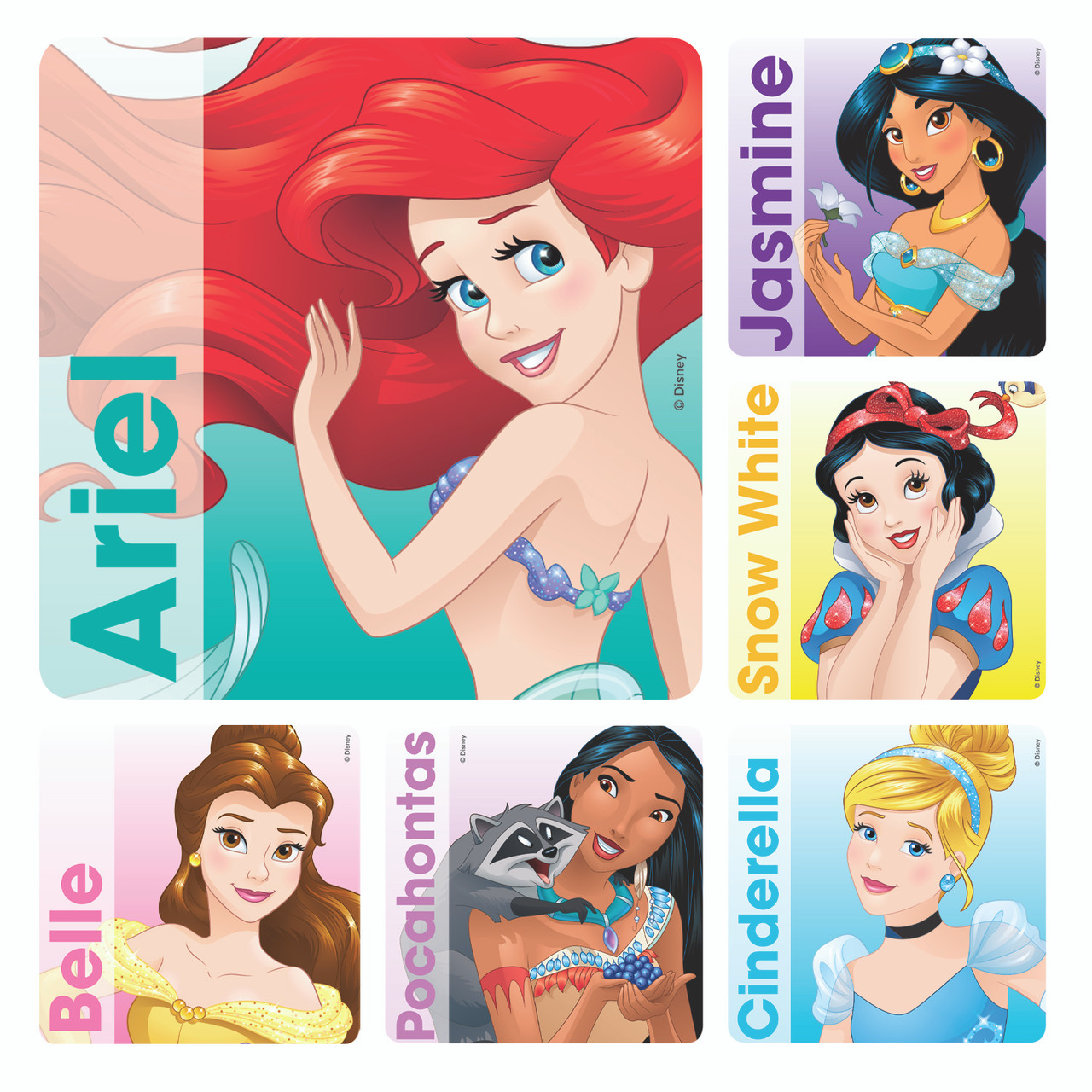 Disney Princess Portrait Stickers 100/Roll | Practicon Inc