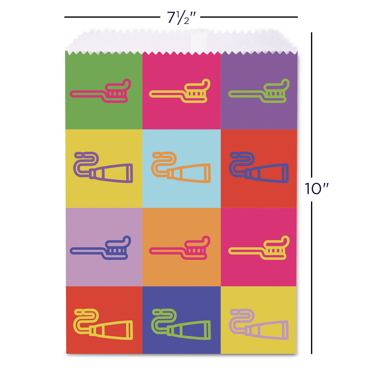 Packing Color Blocks 7.5 X 10 Color Block Supplies Paper Bags 100/Pack | Practicon Inc