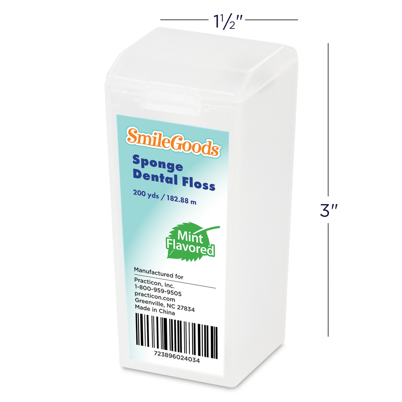 SmileGoods Mint Sponge Dental Floss | Practicon Inc