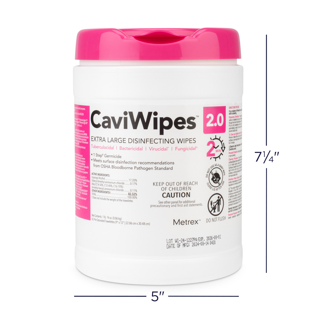 XL CaviWipes 2.0 Towelettes 65/Canister | Practicon Inc