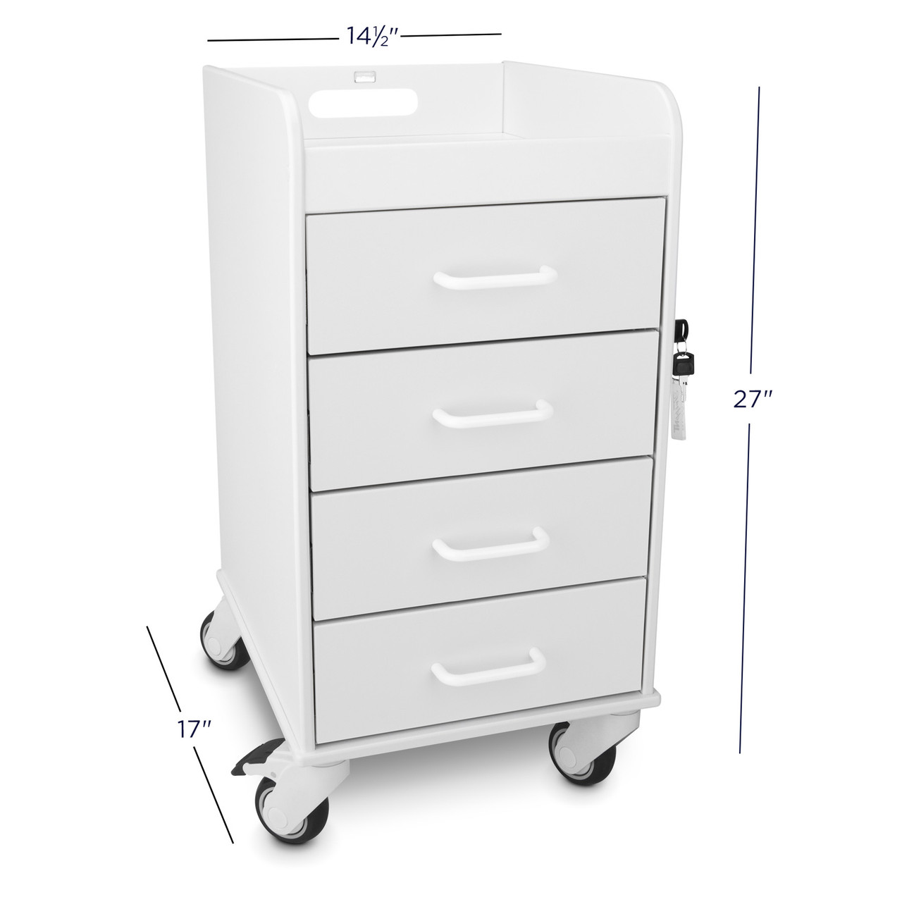 Drawer - Drawer パーカー Compact Four-Drawer Locking Cart | Practicon Inc