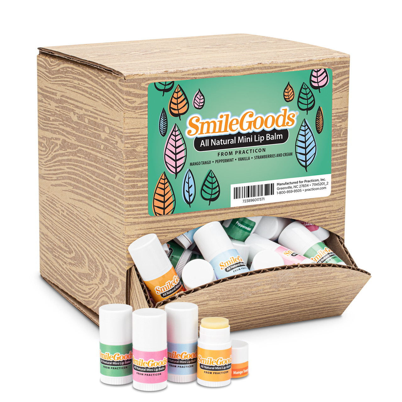 SmileGoods All Natural Mini Lip Balm 120/Pack | Practicon Inc