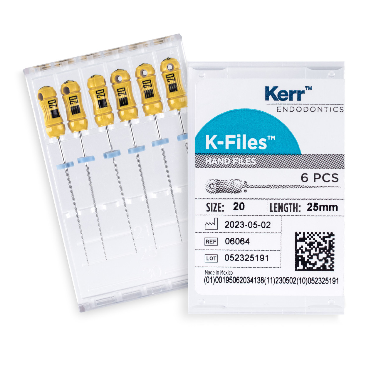 Kerr K-Files 25mm Size 20 Yellow 6/Pack | Practicon Inc