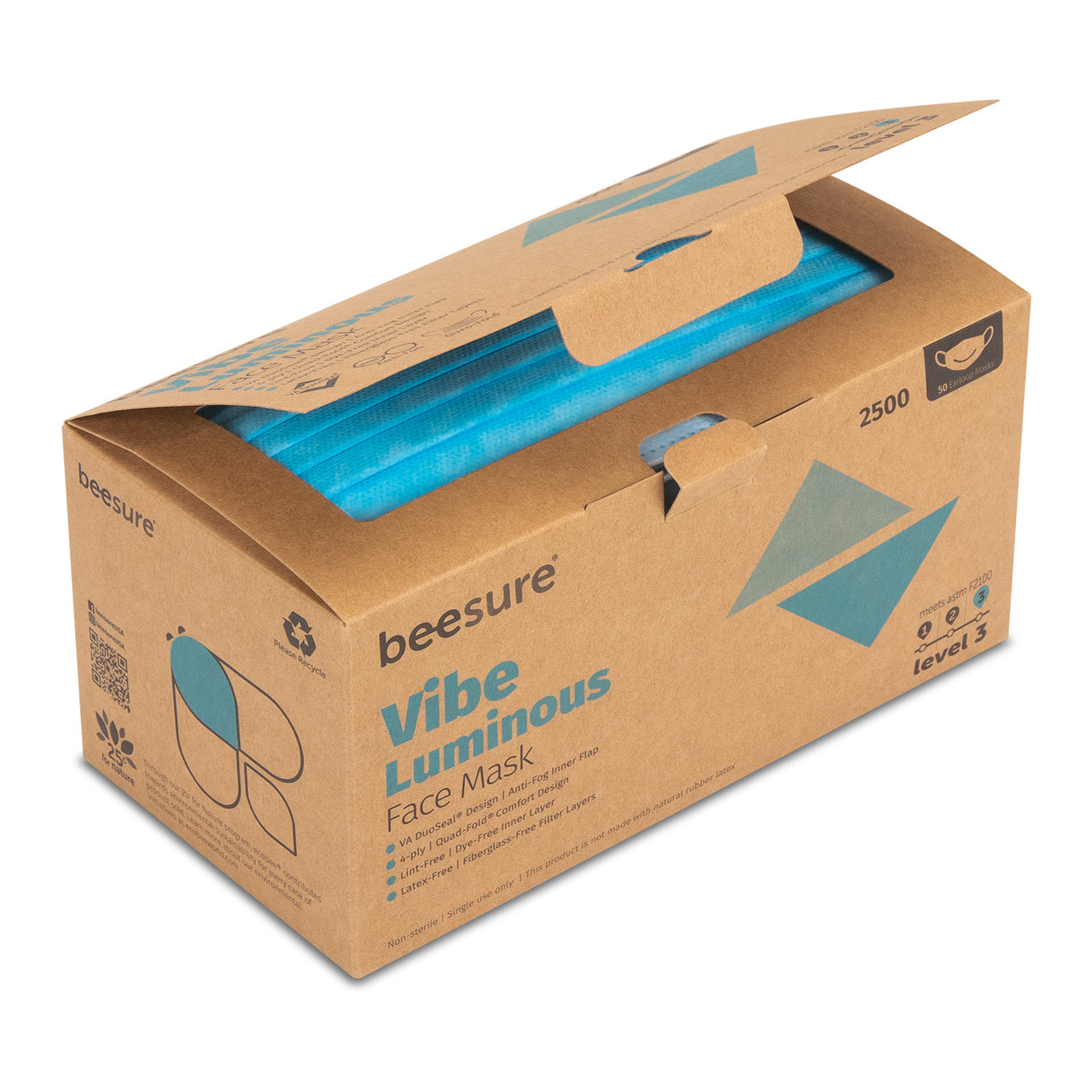 Beesure® Vibe™ Level 3 Face Masks 50/Box | Practicon Inc