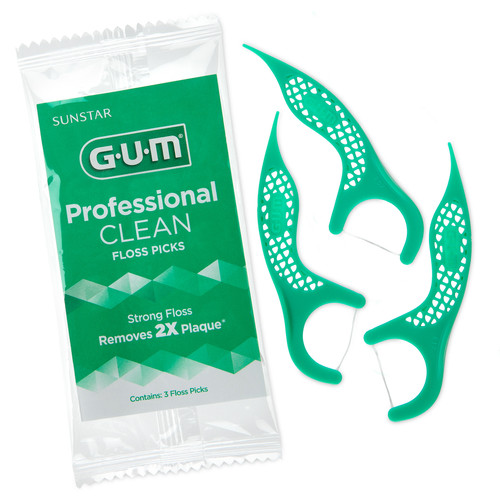 GUM® Professional Clean Fresh Mint Flosser Pick Trial Packs 48/Box