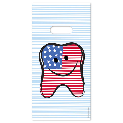 6 x 12 Stars and Stripes Molar Bags | 100 per pack.