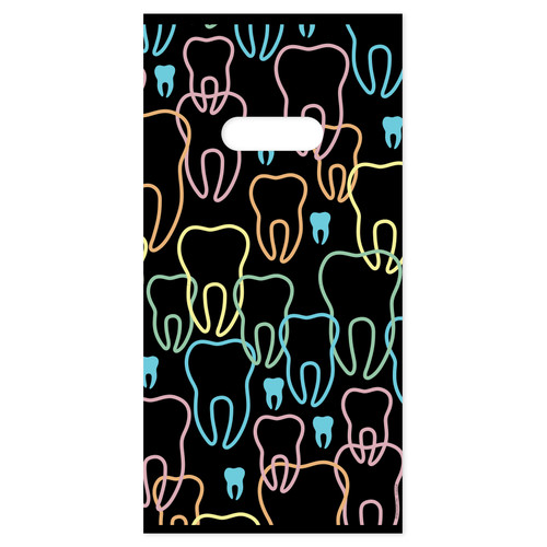 6 x 12 Neon Teeth Scatter Print Bags 100/Pack | 11098301