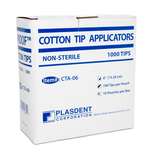 Cotton Tip Applicators 6 Inch 1000/Box