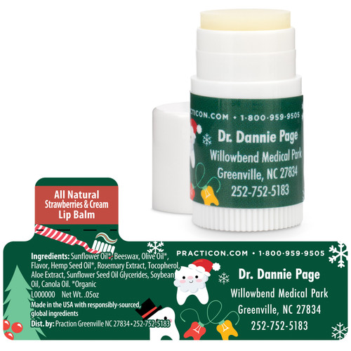 Personalized Dental Christmas Mini Lip Balms 250/Pack