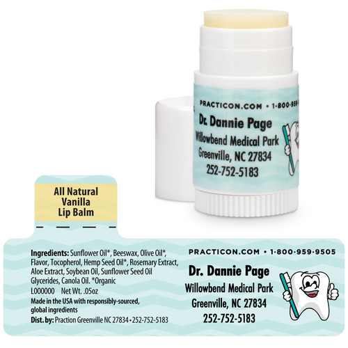 Personalized Tootie Teal Mini Lip Balms 250/Case Personalized Tootie Teal Mini Lip Balms 250/Case