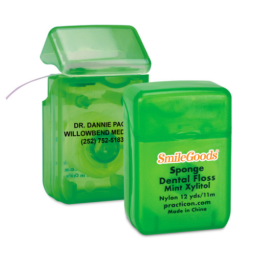 SmileGoods® Personalized Mint Xylitol Sponge Floss 12 yds. 72/Case