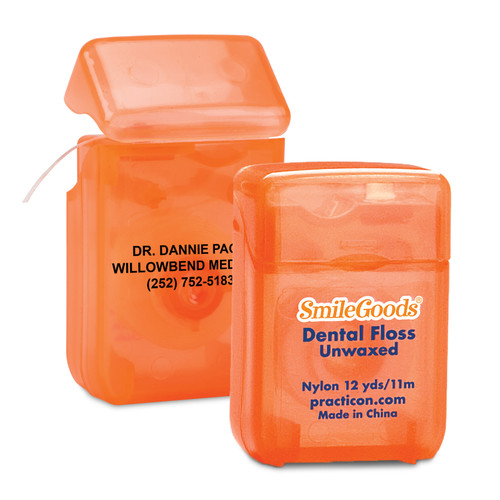 SmileGoods® Personalized Unwaxed Dental Floss 12 yds. 72/Case