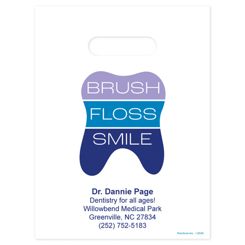 Practicon 9 x 12 Brush Floss G Personalized Bags 1000/Pack 11096207