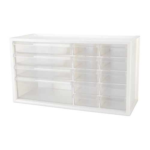 White 14-Drawer Benchtop Cabinet White 14-Drawer Benchtop Cabinet