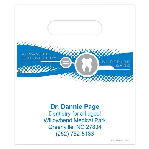 Practicon 7 ¾ x 9 Superior Care Personalized Bags 1000/Pack 1021703