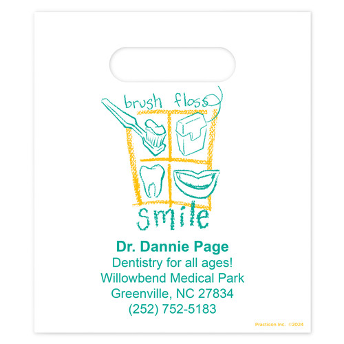 Practicon 7 ¾ x 9 Brush Floss B Personalized Bags 1000/Pack 1021742