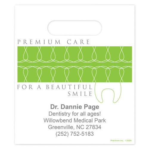 Practicon 7 ¾ x 9 Premium Care Personalized Bags 1000/Pack 1021792