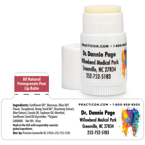 Personalized Colorful Molar Mini Lip Balms 250/Case Personalized Colorful Molar Mini Lip Balms 250/Case