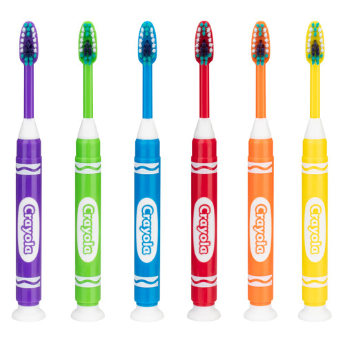 Crayola Marker Suction Cup Soft Child Toothbrushes 12/Pack
