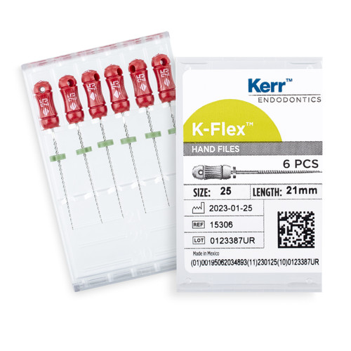 Kerr™ Kerr K-Flex Files 21mm Size 25 Red 6/Pack 71379219