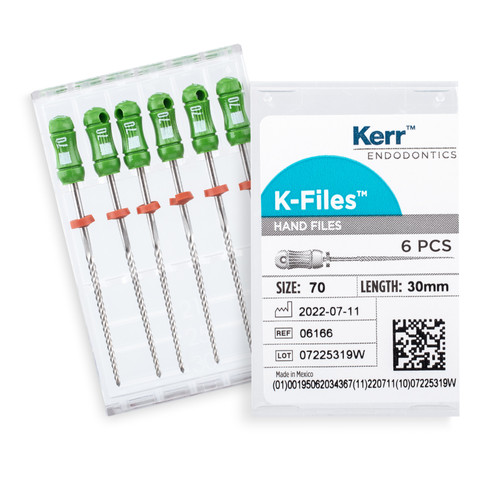 Kerr™ Kerr K-Files 30mm Size 70 Green 6/Pack 71379182