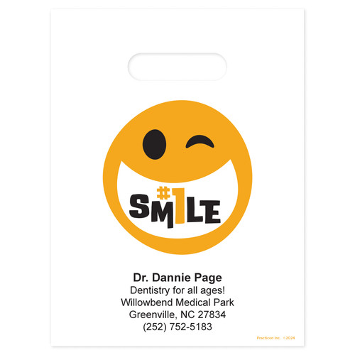 Practicon 9 x 12 Number 1 Smile Personalized Bags 500/Pack 11096205