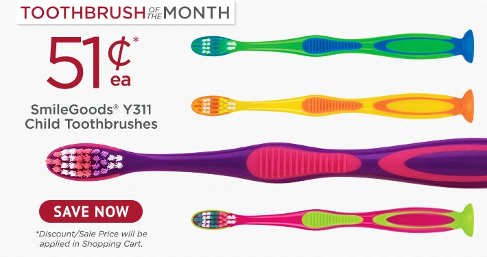 Toothbrush of the Month: SmileGoods® Y311 Child Toothbrushes 72/Box