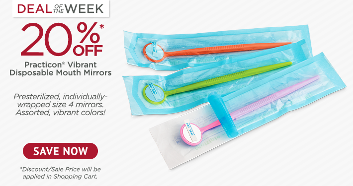 Deal of the Week: Practicon Vibrant Disposable Mouth Mirrors 300/Box
