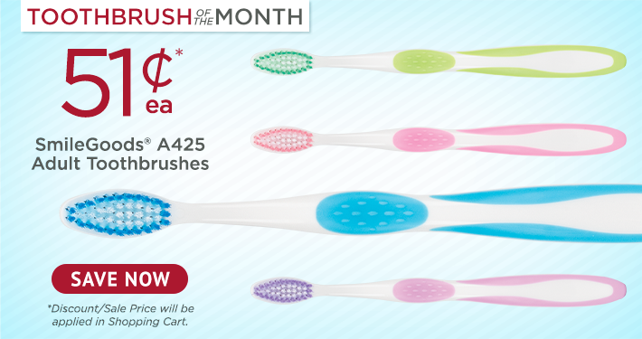 Toothbrush of the Month: SmileGoods® A425 Adult Toothbrushes 72/Box