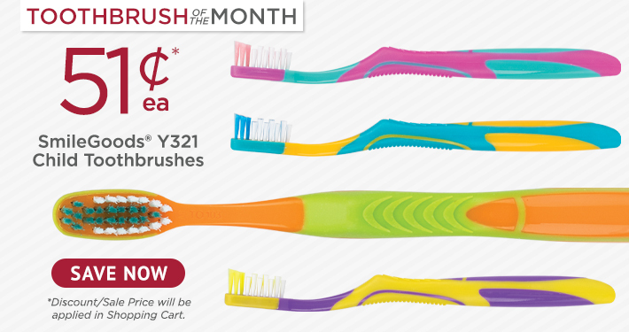 Toothbrush of the Month SmileGoods® Y321 Child Toothbrushes 72/Box