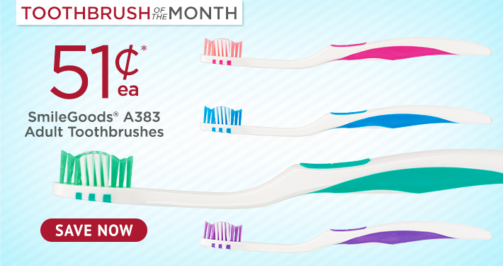 Toothbrush of the Month: SmileGoods® A383 Adult Toothbrushes 72/Box