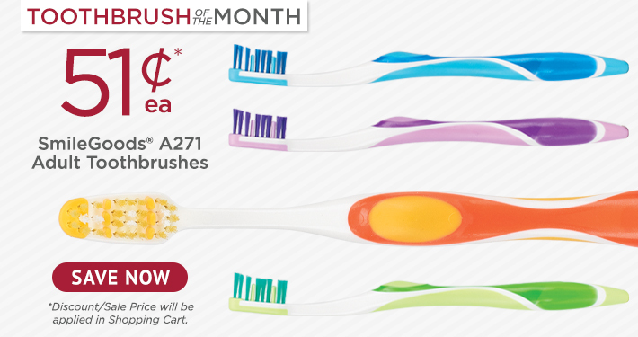 Toothbrush of the Month SmileGoods® A271 Adult Toothbrushes 72/Box