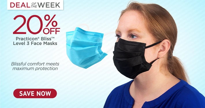 Deal of the Week: Practicon Bliss™ Level 3 Face Masks 50/Box