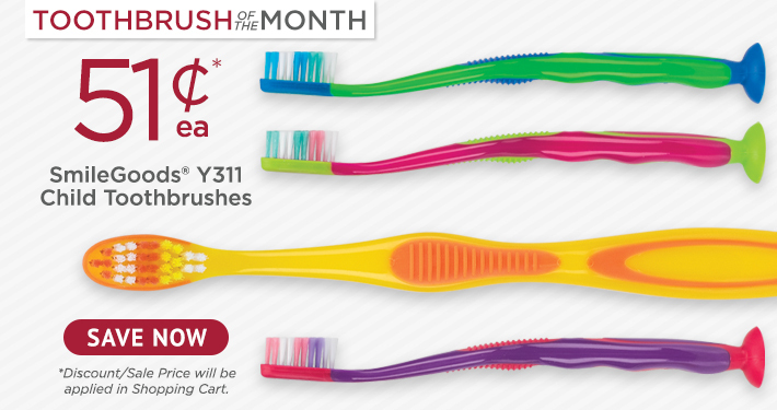 Toothbrush of the Month SmileGoods® Y311 Child Toothbrushes 72/Box