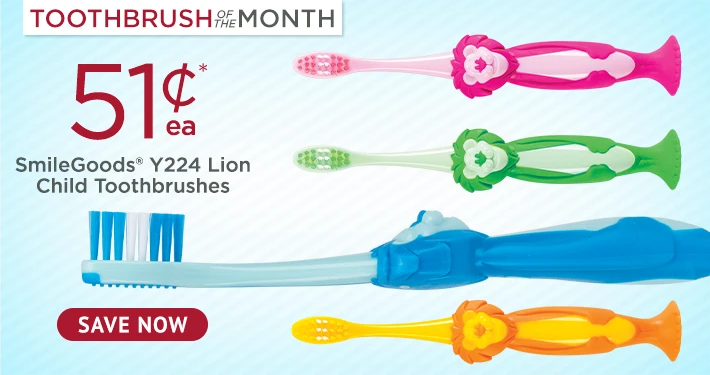 Toothbrush of the Month: SmileGoods® Y224 Lion Child Toothbrushes 72/Box