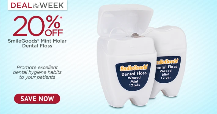 Deal of the Week: SmileGoods® Mint Molar Dental Floss 12 yds. 144/Box
